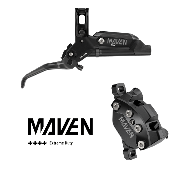 SRAM Maven Silver Stealth Disc Brake Lever & Caliper In Black Includes MMX Clamp