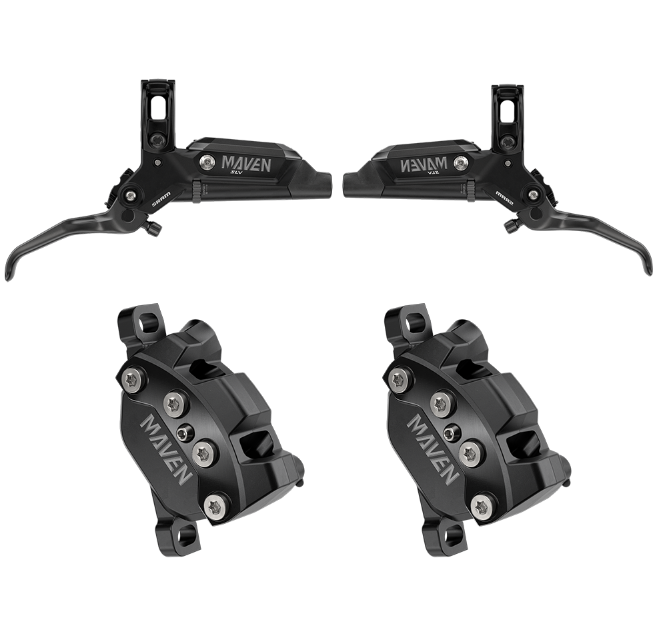 SRAM Maven Silver Stealth Disc Brake Lever & Caliper In Black Includes MMX Clamp