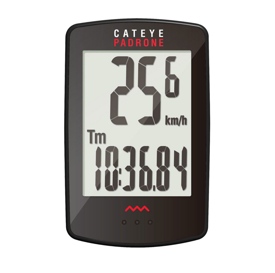 CatEye Padrone Wireless Large Screen 8 Function Cycling Bike Computer - Black