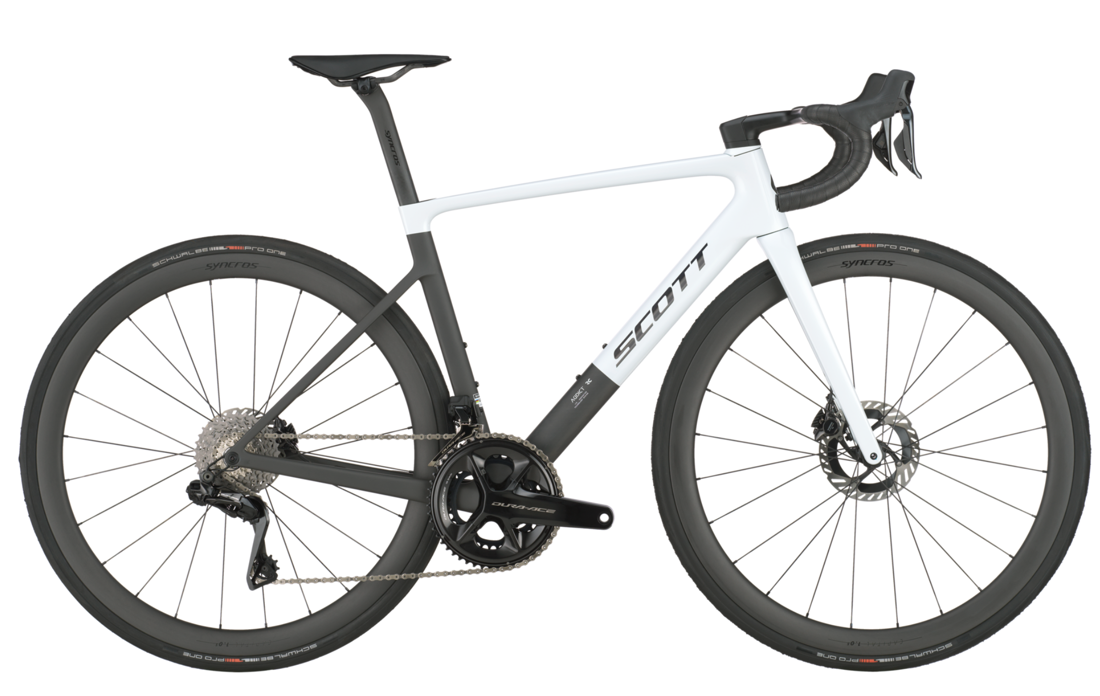 Scott Addict RC Pro Road Bike In Cumulus White Carbon Black