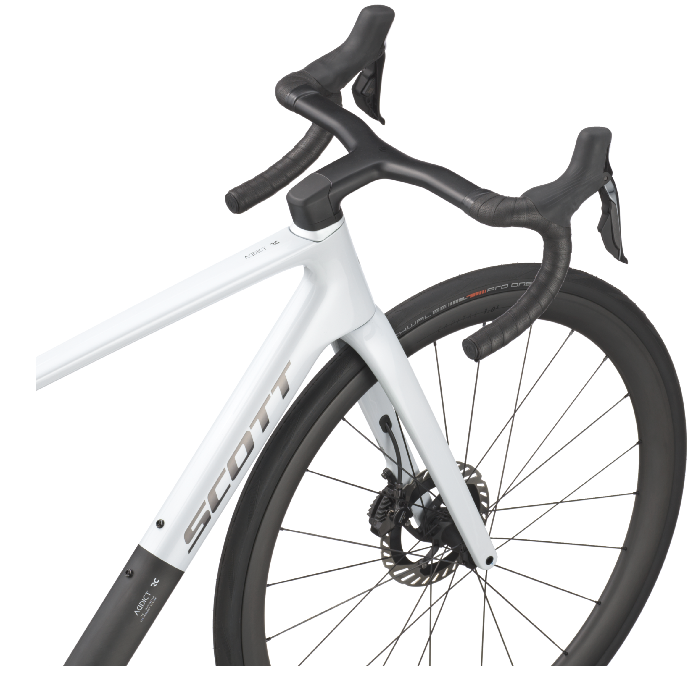 Scott Addict RC Pro Road Bike In Cumulus White Carbon Black