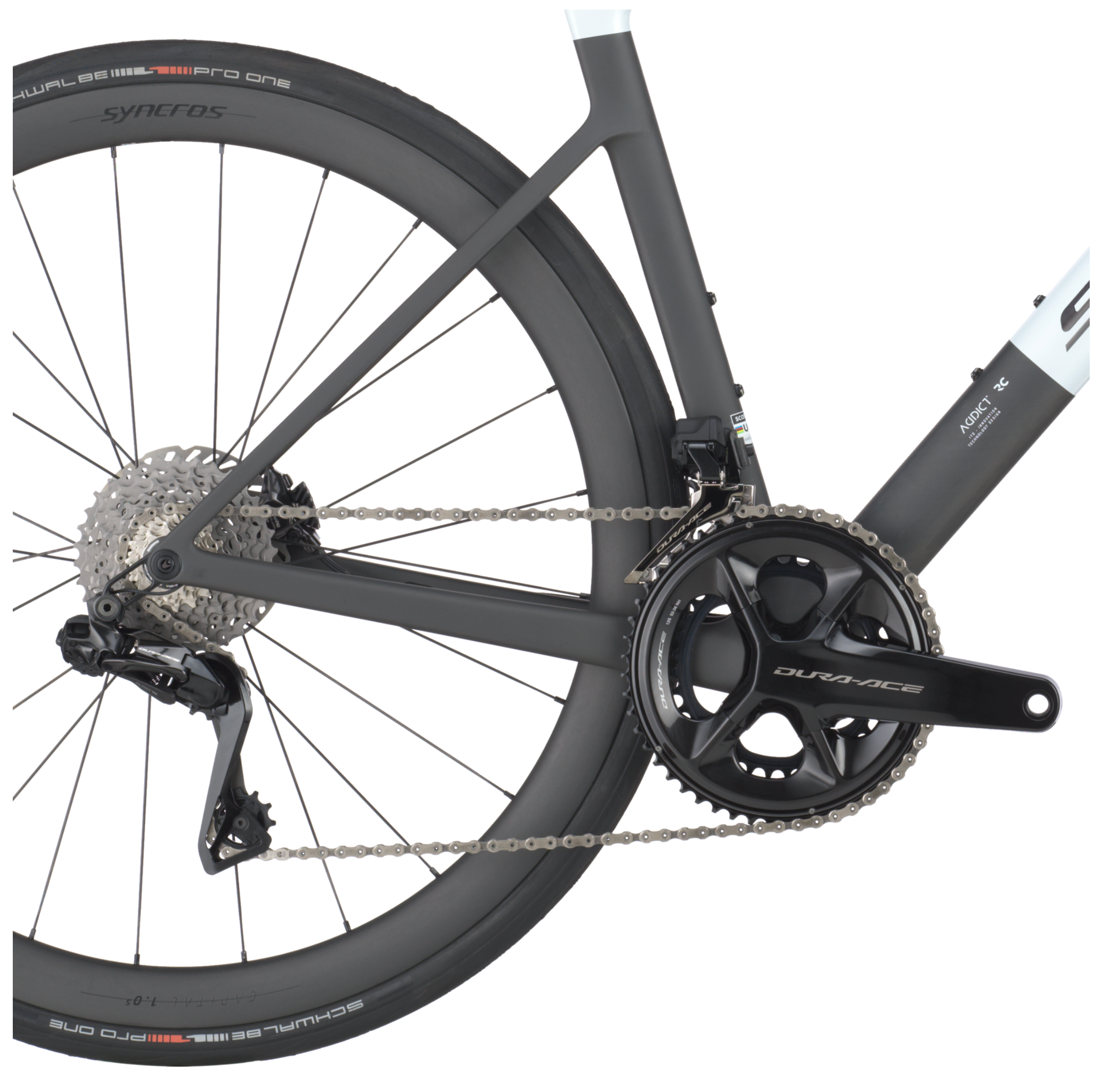 Scott Addict RC Pro Road Bike In Cumulus White Carbon Black