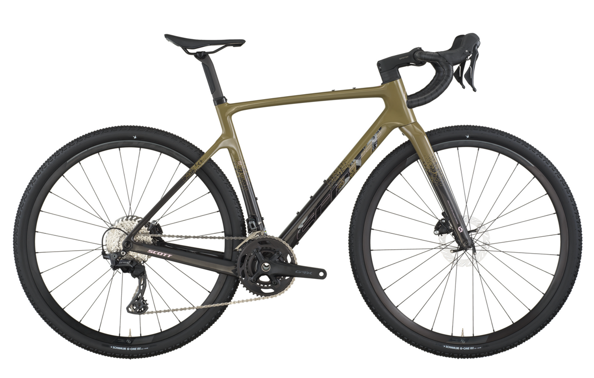Scott Addict Gravel 40 Gravel Bike In Kaki Green Carbon Black