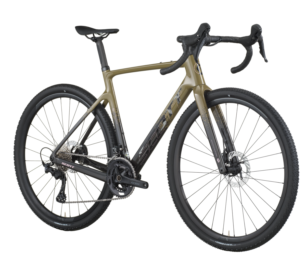 Scott Addict Gravel 40 Gravel Bike In Kaki Green Carbon Black