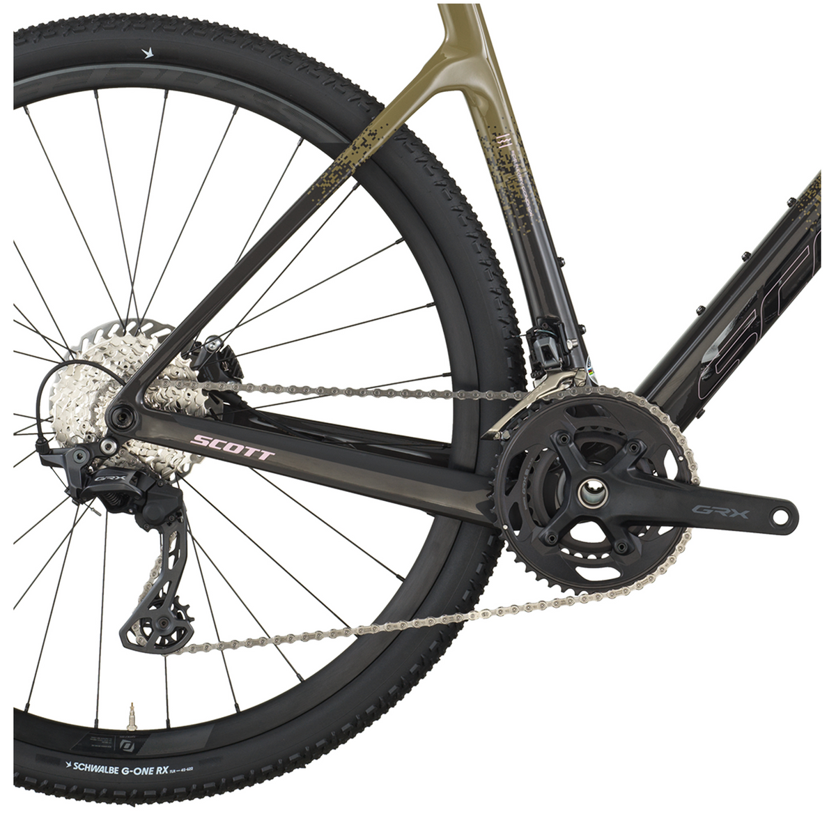 Scott Addict Gravel 40 Gravel Bike In Kaki Green Carbon Black