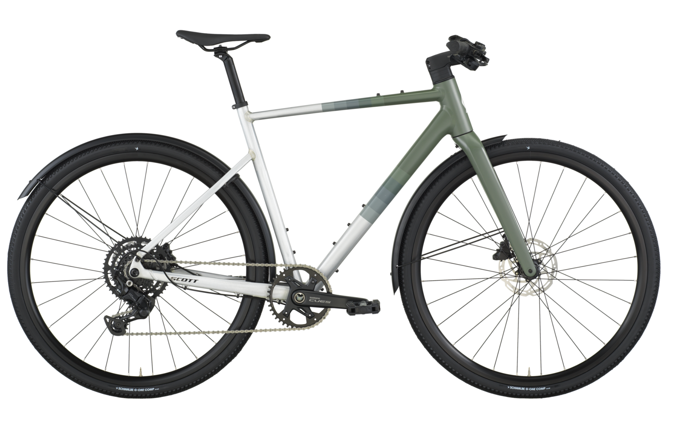 Scott Metrix 30 EQ Flat Bar Road Bike - Alloy Silver Wenge Green