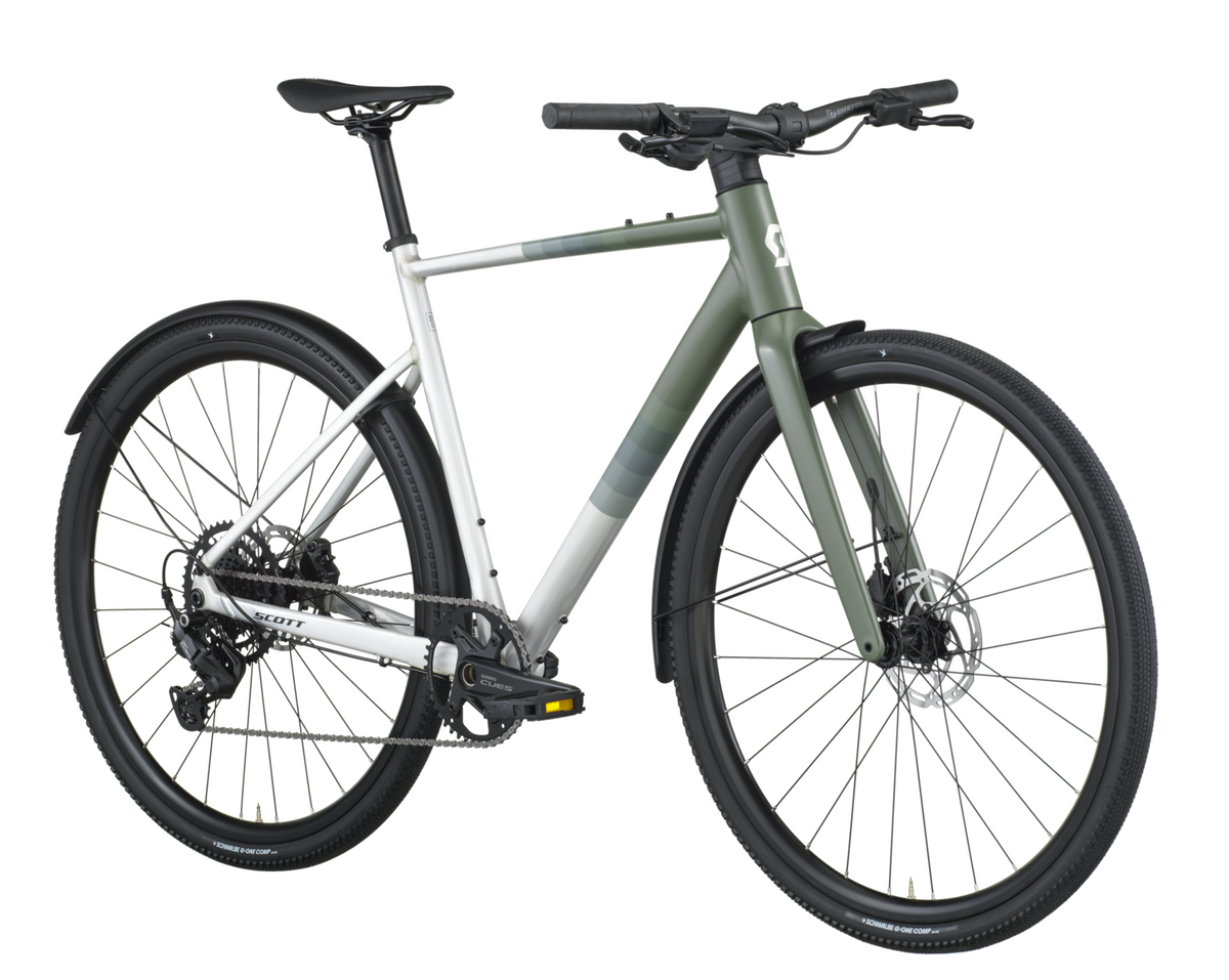Scott Metrix 30 EQ Flat Bar Road Bike - Alloy Silver Wenge Green