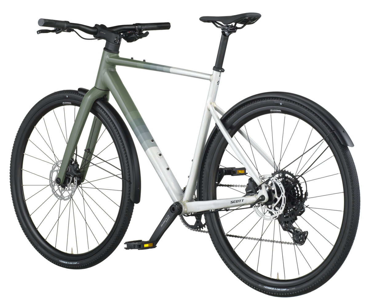 Scott Metrix 30 EQ Flat Bar Road Bike - Alloy Silver Wenge Green