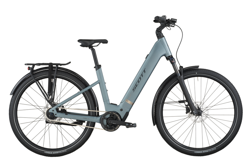 Scott Sub Tour 40 Wave Electric Hybrid Bike In Hematite Blue