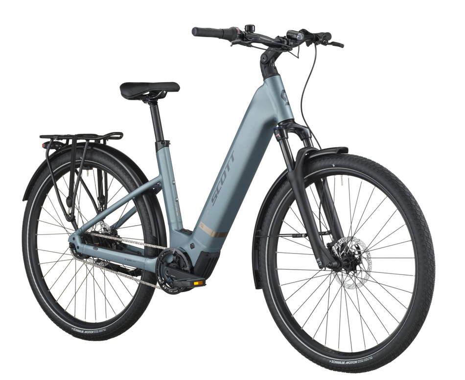 Scott Sub Tour 40 Wave Electric Hybrid Bike In Hematite Blue