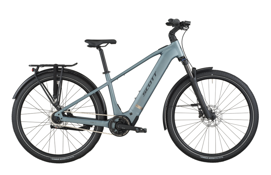 Scott Sub Tour 40 Electric Hybrid Bike In Hematite Blue
