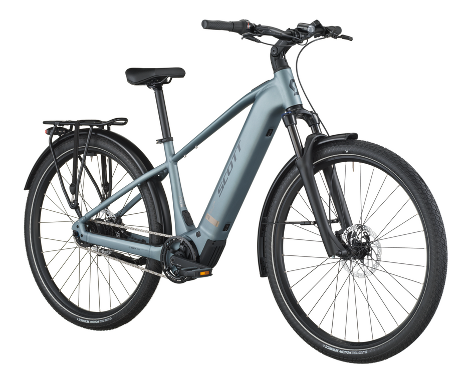 Scott Sub Tour 40 Electric Hybrid Bike In Hematite Blue