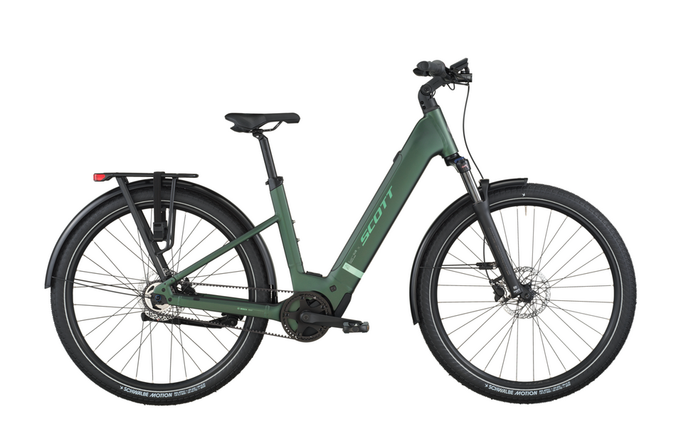 Scott Sub Tour 10 Wave Electric Hybrid Bike In Kelp Green
