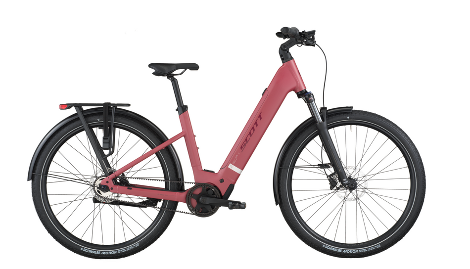 Scott Sub Tour 10 Wave Electric Hybrid Bike In Magenta Red