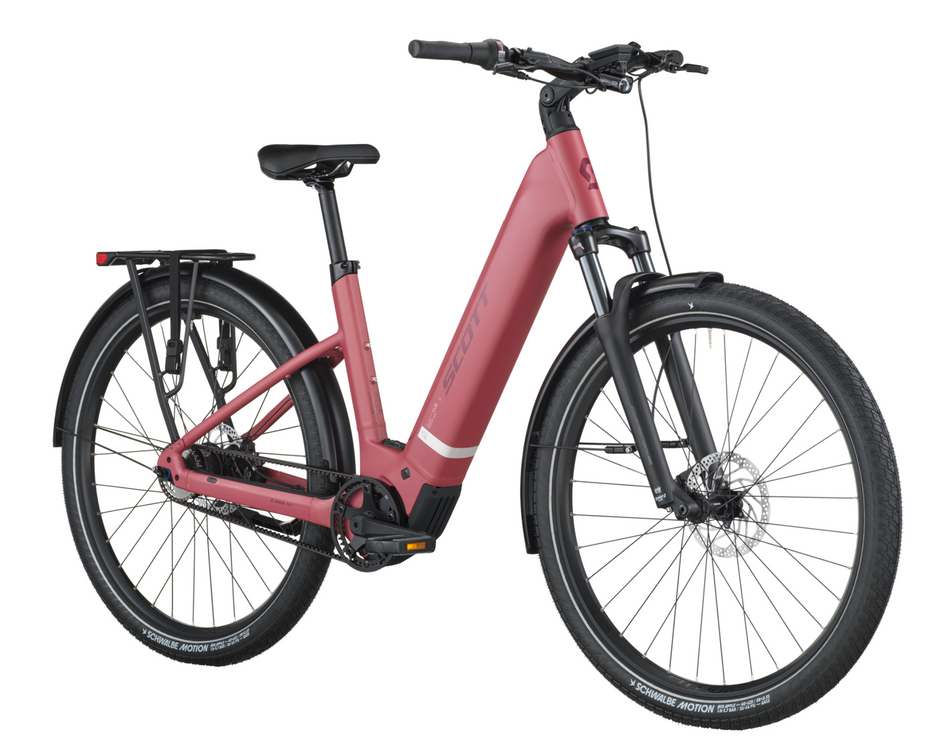 Scott Sub Tour 10 Wave Electric Hybrid Bike In Magenta Red