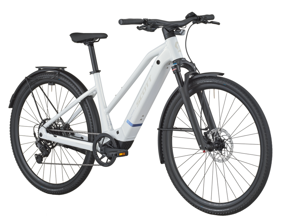 Scott Passage 20 Slope Electric Hybrid Bike In Bianco White