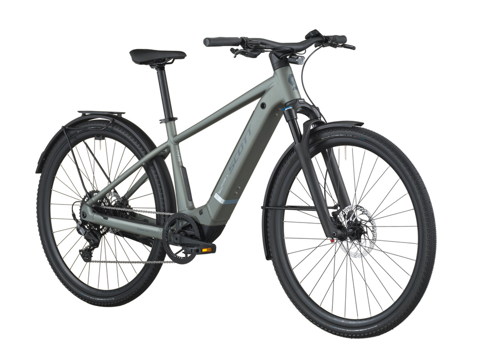 Scott Passage 20 Electric Hybrid Bike In Highland Green
