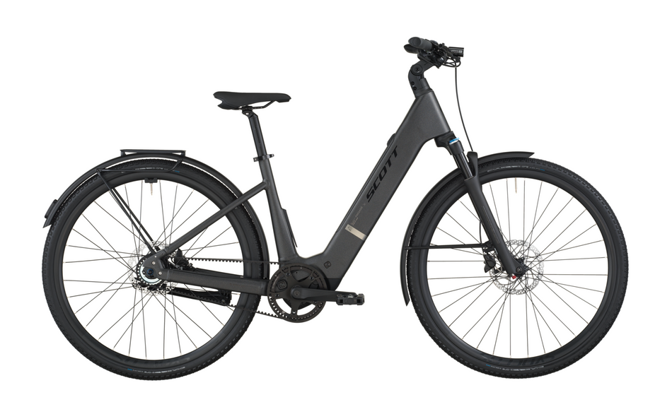 Scott Passage 10 Belt Wave Electric Hybrid Bike In Midnight Grey