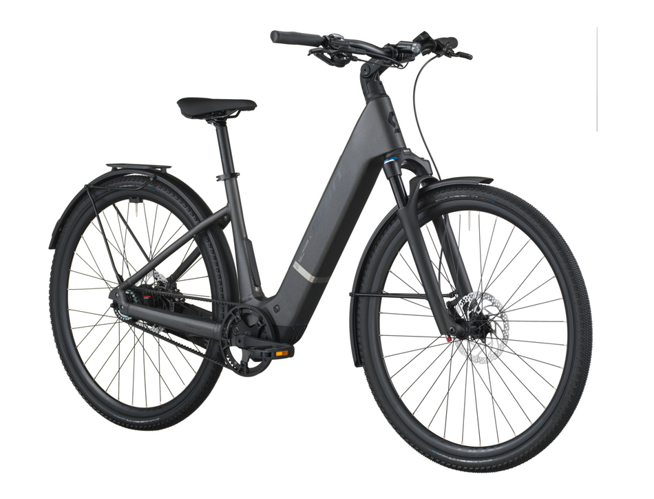 Scott Passage 10 Belt Wave Electric Hybrid Bike In Midnight Grey