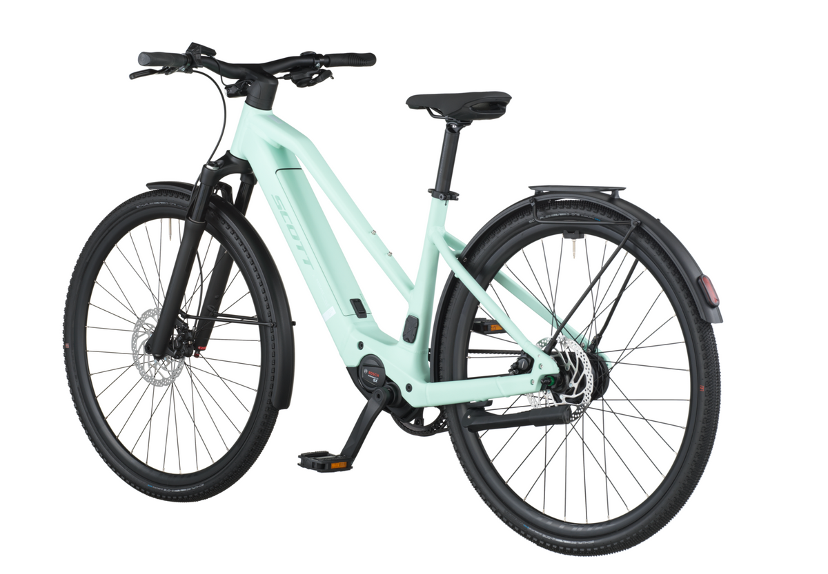 Scott Passage 10 Belt Slope Electric Hybrid Bike In Mint Green