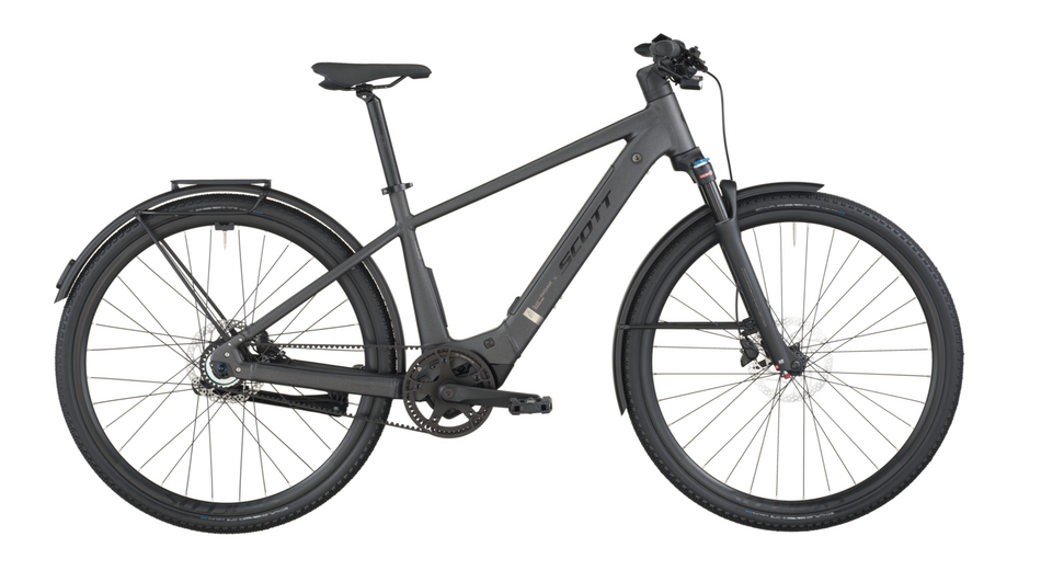 Scott Passage 10 Belt Electric Hybrid Bike In Midnight Grey