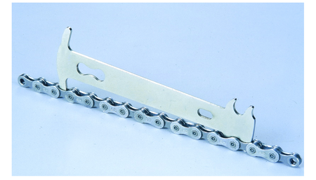 Bike Hand Chain Wear Indicator measuring bike chain wear for optimal performance.