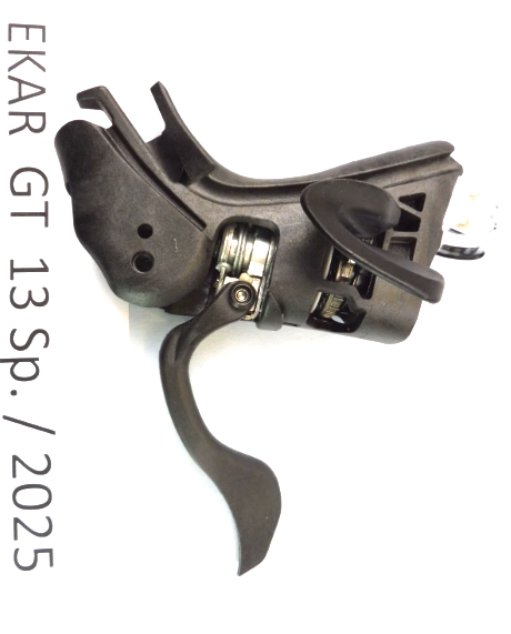 Campagnolo EKAR GT 13 speed right hand shifter body side view with lever and attachment features