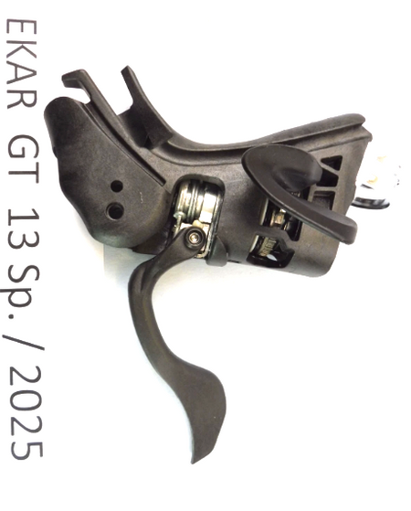 Campagnolo EKAR GT 13 speed right hand shifter body side view with lever and attachment features