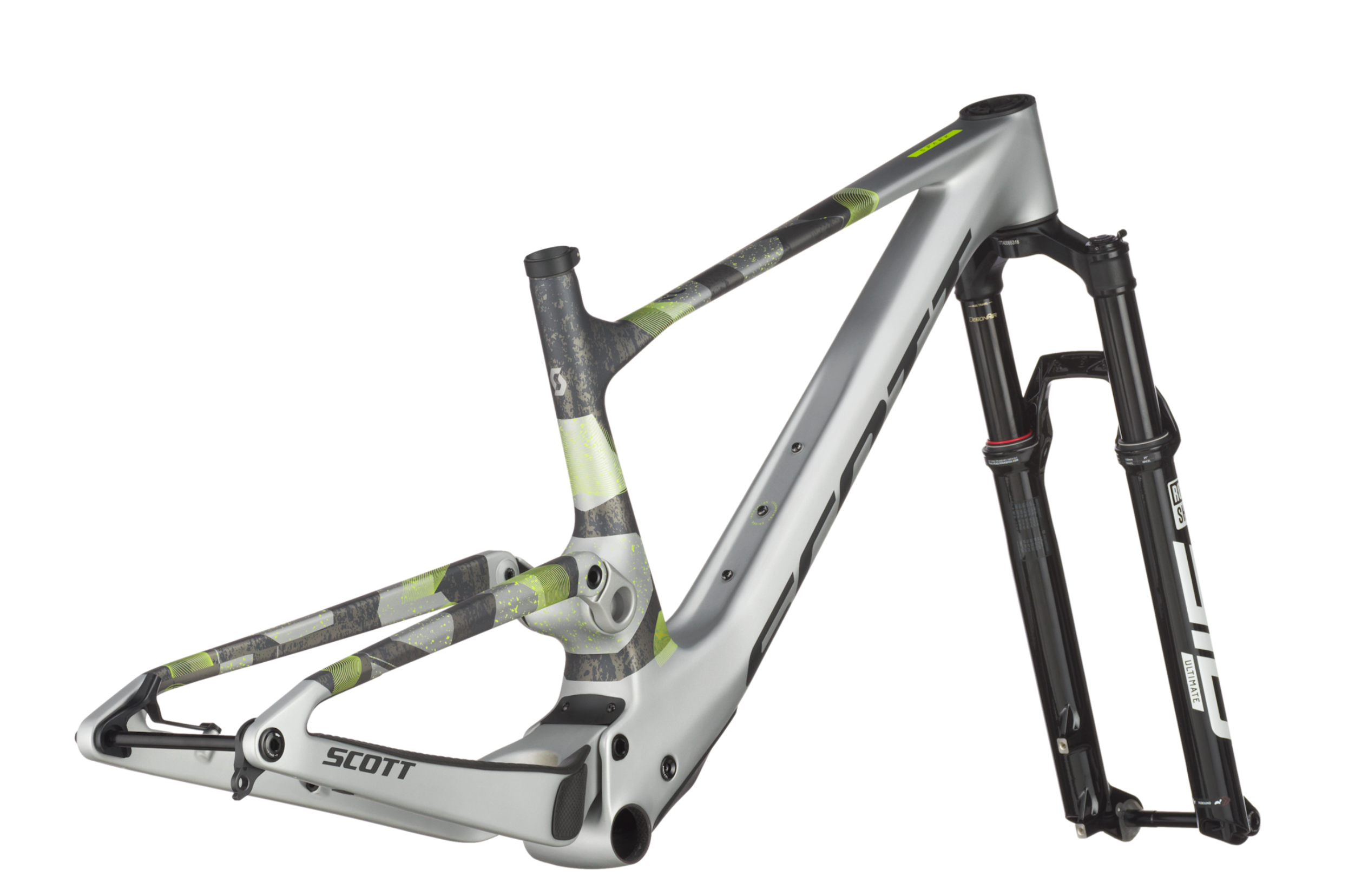 Scott Spark RC World Cup mountain bike frame in Ice Grey Progressive Grey with high-quality carbon engineering.