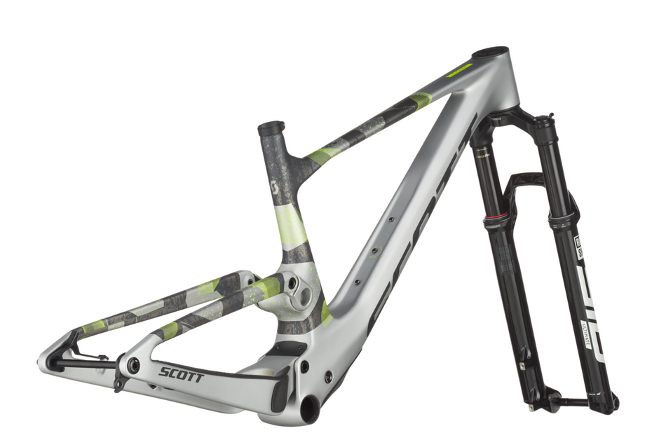 Scott Spark RC World Cup mountain bike frame in Ice Grey Progressive Grey with high-quality carbon engineering.