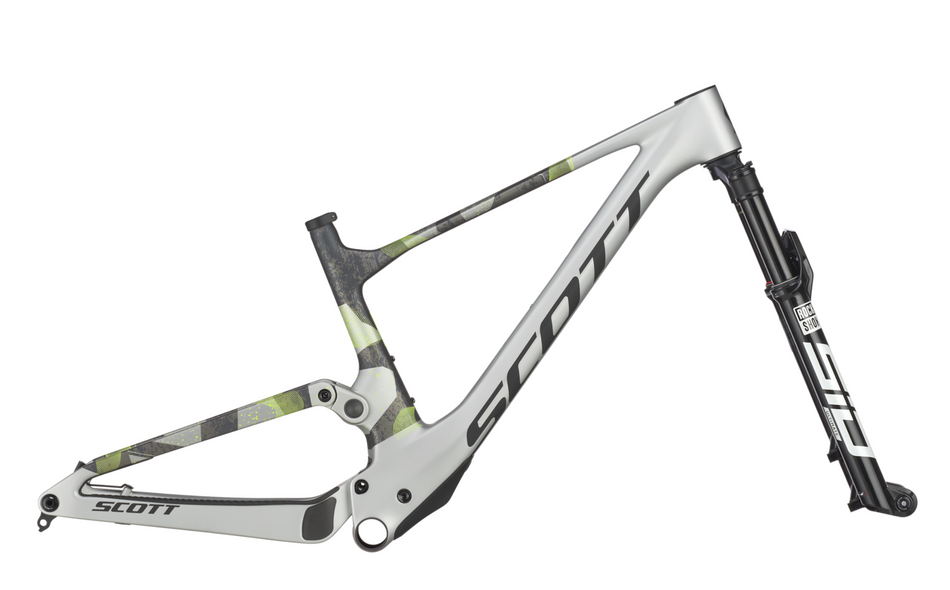 Scott Spark RC World Cup mountain bike frame in ice grey and progressive grey design.