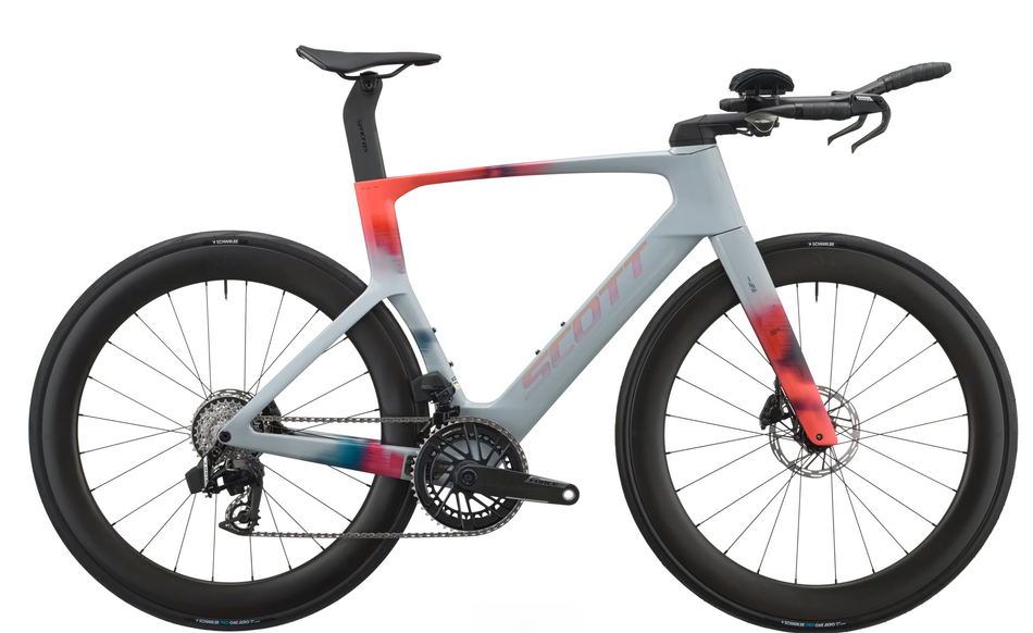 Scott Foil RC TRI Bike In Narwal Grey Gloaming Orange
