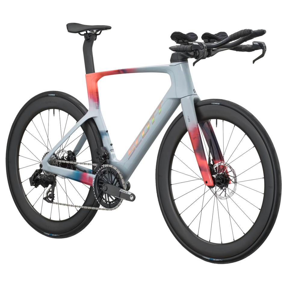 Scott Foil RC TRI Bike In Narwal Grey Gloaming Orange