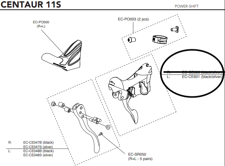 Campagnolo Centaur 10 Speed Left Hand Shifter Body EC-CE601