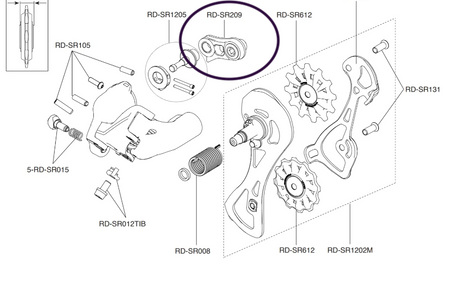 Campagnolo RD-RE209 Super Record 12 speed Rear Derailleur Mounting Link