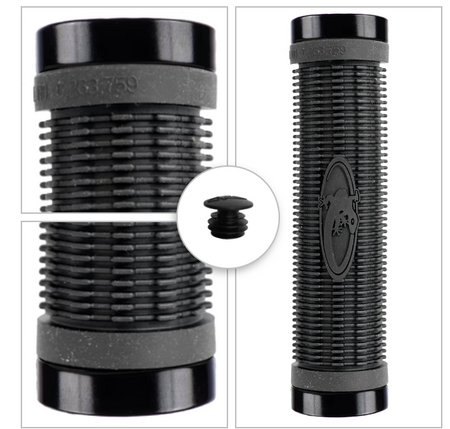 Lizard Skins Charger Dual-Clamp Lock-On BMX MTB Handlebar Grips In Black
