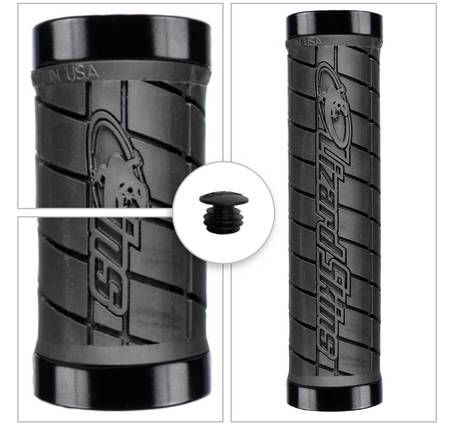 Lizard Skins Logo Dual Clamp Lock-On BMX MTB Handlebar Grips