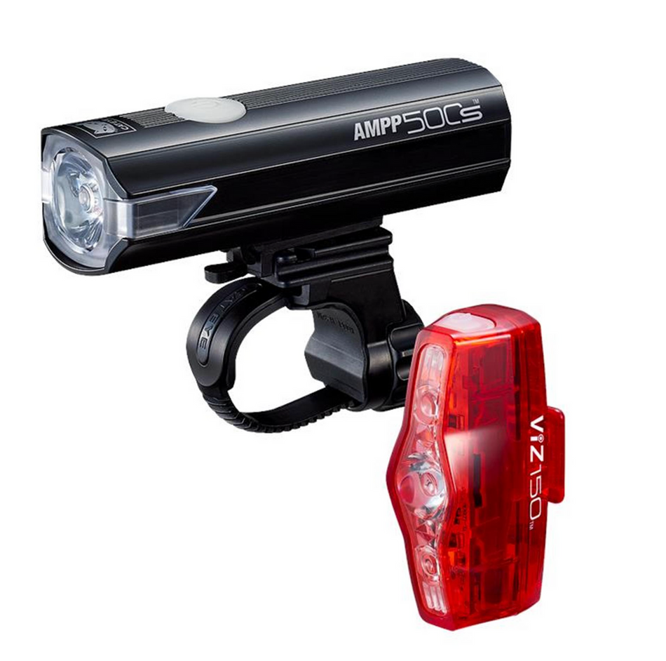 CatEye AMPP 500S / VIZ 150 USB-C Rechargeable Bicycle Front & Rear Light Set | GRAVEL MTB ROAD