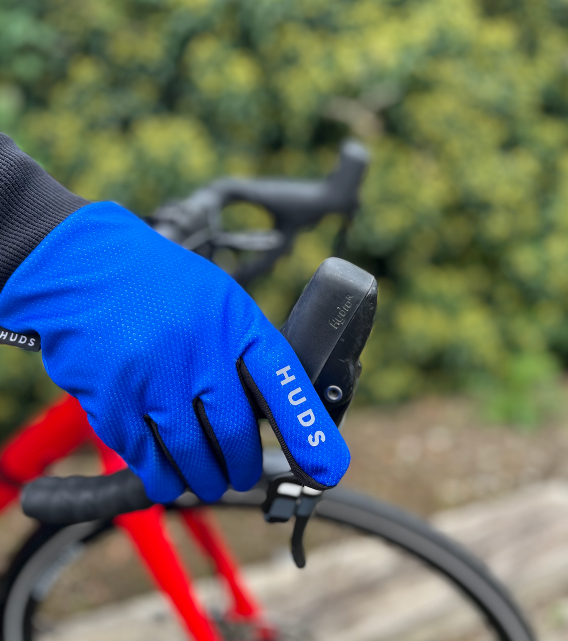 HUDS Wind Stop Thermal Lined Lightweight Warm Cycling Winter Gloves In Blue