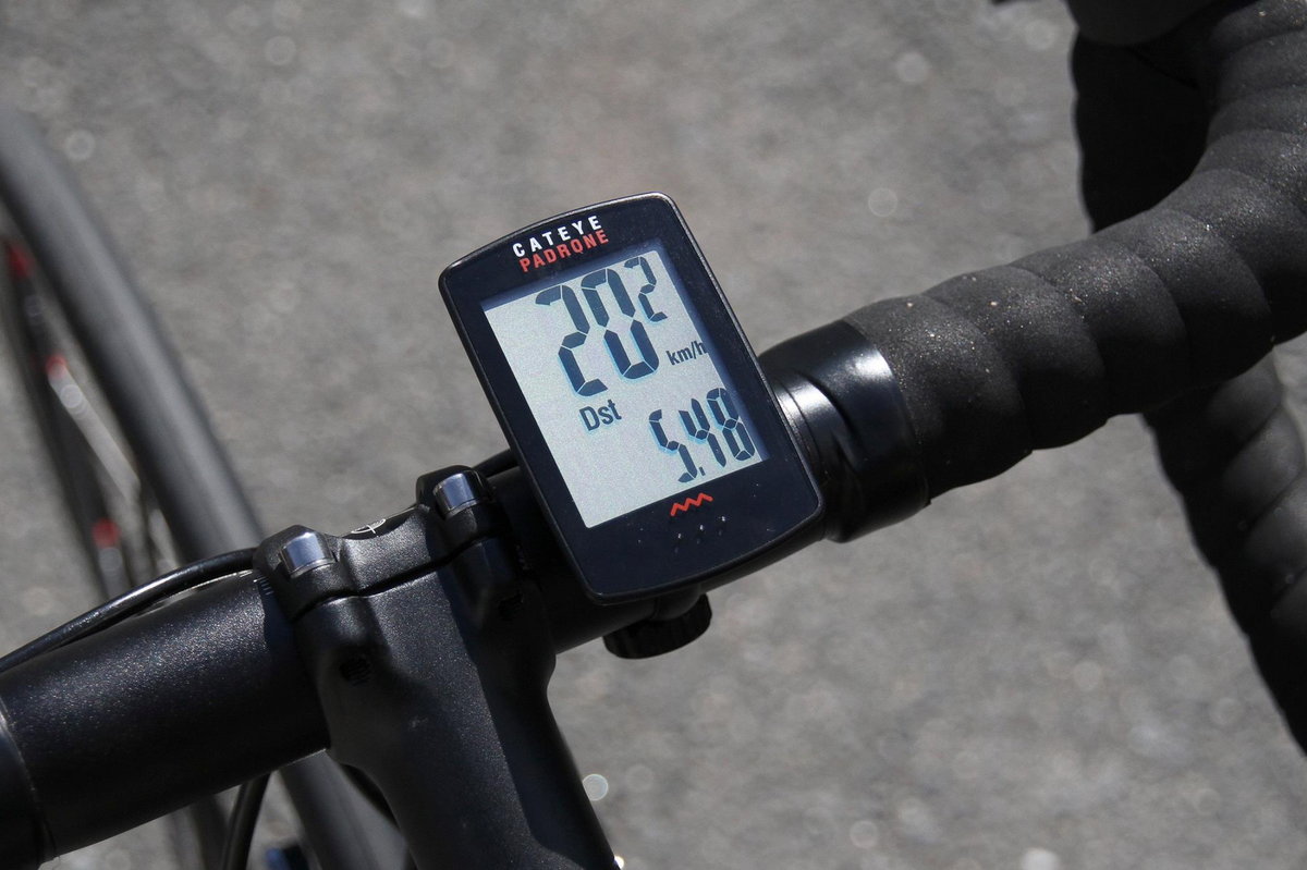 CatEye Padrone Wireless Large Screen 8 Function Cycling Bike Computer - Black