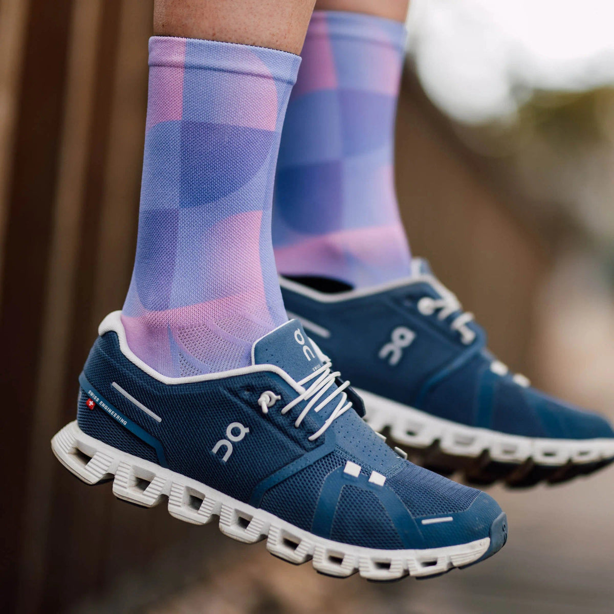 Sox Footwear Solid Purple Premium Crew Socks