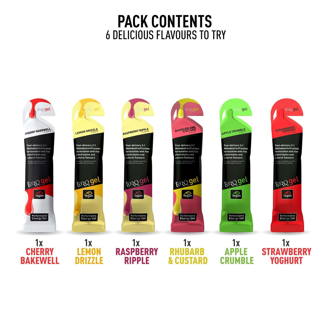 Torq Energy Gels 6 x 45g Sachet Sample Pack