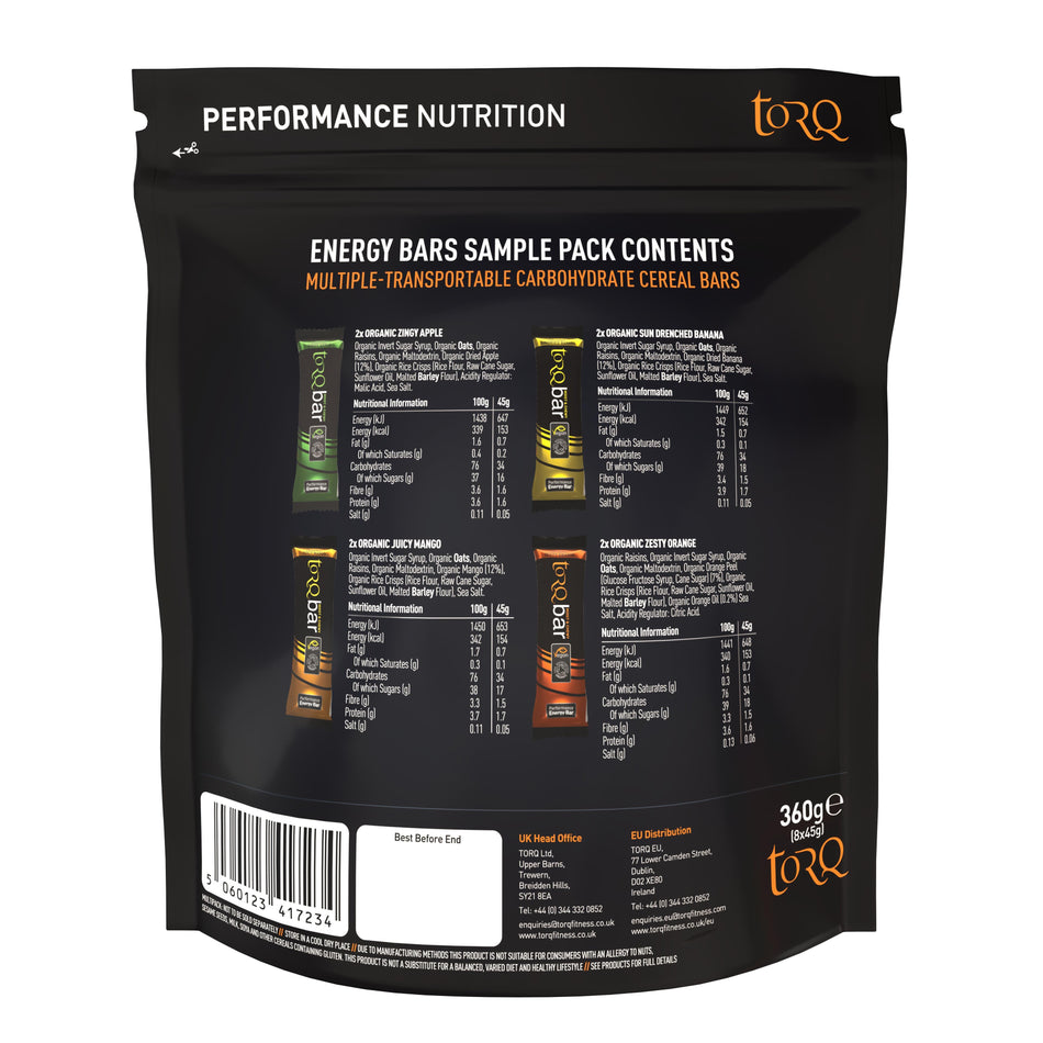 TORQ Organic Bar Sample 8 Pack