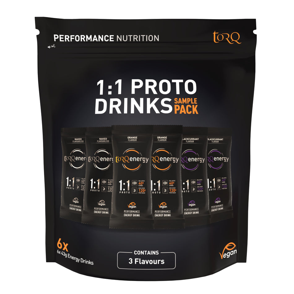 TORQ Proto 1:1 Sample Energy Sachet 6 Pack, energy drink sachet sampler pack for endurance fuel.