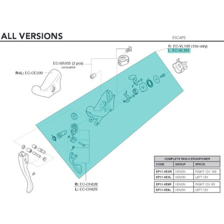 Campagnolo Veloce/Centaur Escape 10 Speed Quick Shift Left Hand Shifter Body EC-VL101