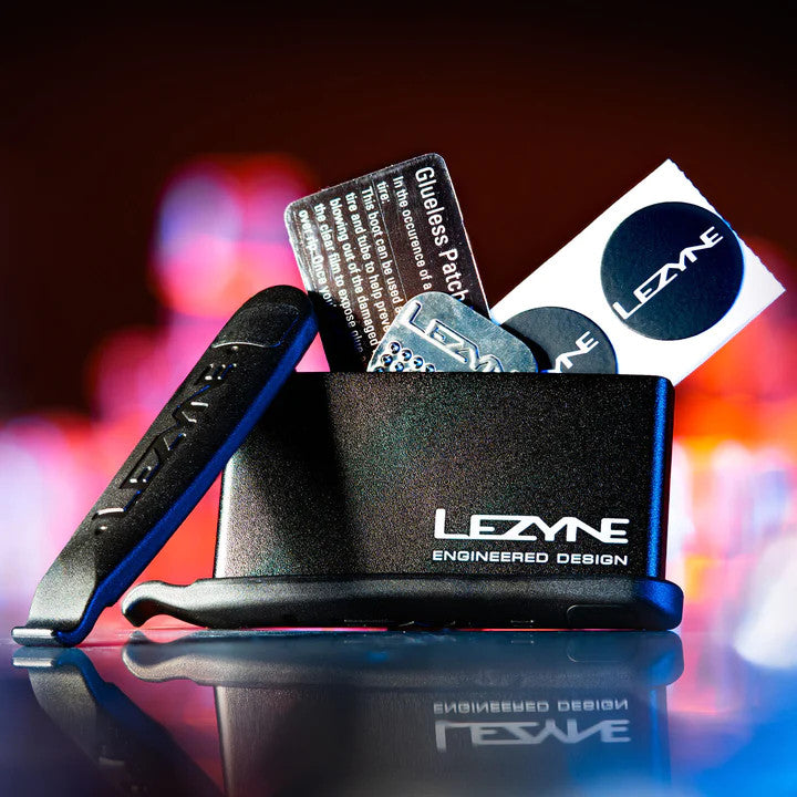 Lezyne Lever Patch Kit All Lezyne Lever Patch Kit- Includes Scuffer / 6 glueless patches /1 tire boot / 2 Power Levers