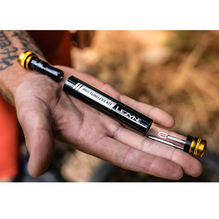 Lezyne Pro Tubeless Kit Includes Inserter Tool/ Plug Retention Tool /Stainless Steel Knife / Presta CO2 Inflator & Tyre Plugs
