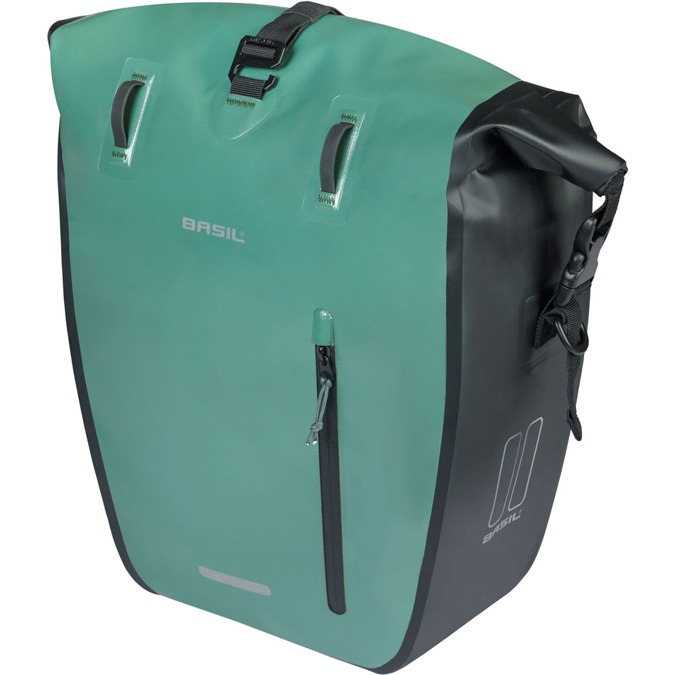 Basil Rivo Large Single Bag Tarpaulin MIK Hooks 25-31L SilverGreen Black