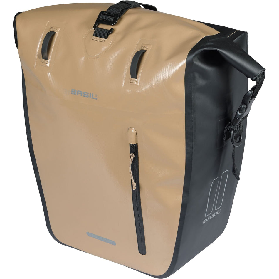Basil Rivo Large Single Bag Tarpaulin MIK Hooks 25-31L Sand Black