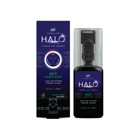 Finish Line Halo Wet Bicycle Chain Lubricant 4oz/120ml Bottle and Smart Luber